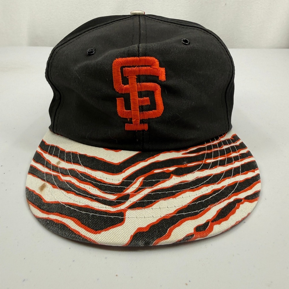 SF Giants Snapback Hat Mens Black Orange Zebra Continental Airlines Unbranded